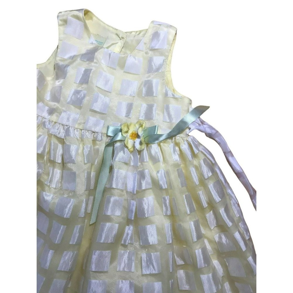 Yellow Dress Size Girl's XS 4/5 Flower & Tie Back Bow Party Holiday Edition - Picture 2 of 12